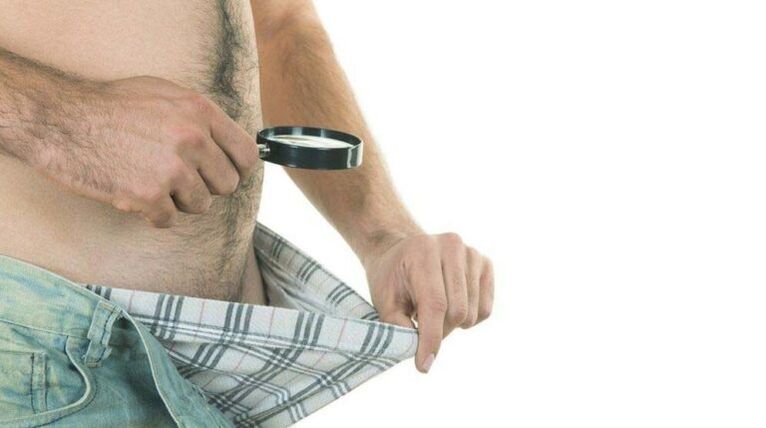 a man looks at his panties and thinks about how to enlarge his penis with soda
